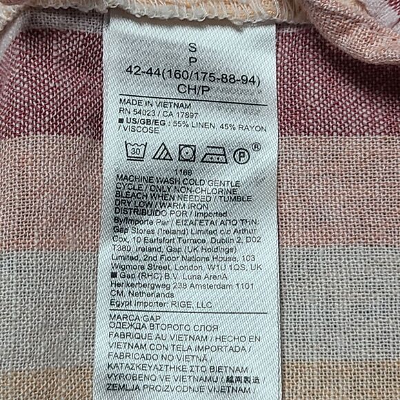 Gap Womens Shorts Small Linen Multicolor Stretch Stripe Beach Party Boho‎ - Picture 5 of 7